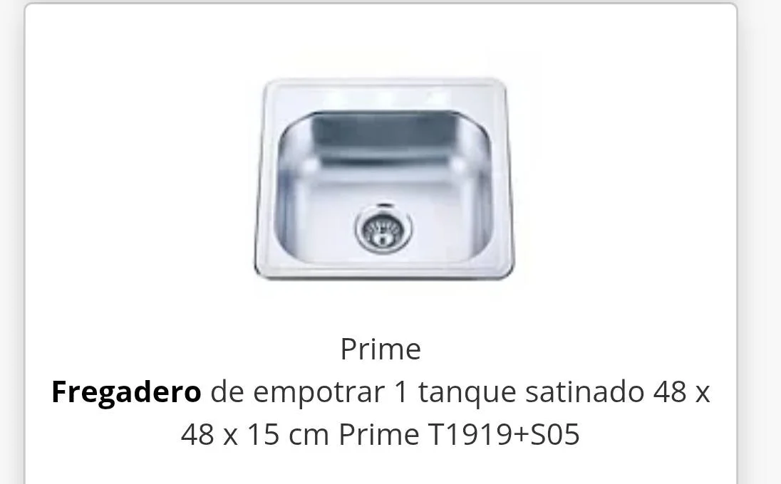 Fregadero de empotrar 1 tanque